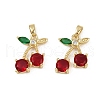 Brass Micro Pave Cubic Zirconia Pendants KK-C093-27A-G-1