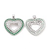 Brass Micro Pave Cubic Zirconia Pendants KK-B070-01P-1