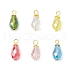 12Pcs 6 Colors Electroplate Glass Pendants PALLOY-JF03956-2