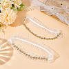 2Pcs Flower Pattern Polyester Lace Elastic Bridal Garters AJEW-WH0007-28-7