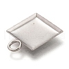 Non-Tarnish 304 Stainless Steel Pendant Cabochon Settings STAS-I176-07P-3