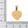 304 Stainless Steel Heart Pendants STAS-R162-01G-04-3