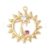 Brass Micro Pave Clear Cubic Zirconia Pendants KK-U064-05G-1