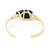 Natural Obsidian Horse Eye Beaded Cuff Bangle G-D458-01G-08-RS-3