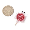 3D Electroplate Glass Seed Beaded Tortoise Pendants PALLOY-MZ00674-03-2