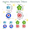 GOMAKERER 120Pcs 4 Style Handmade Millefiori Glass Beads Sets LAMP-GO0001-14-2
