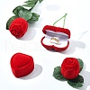 1Pc Valentine's Day Cherry Shaped Velvet Ring Gift Boxes VBOX-YW0001-01-1