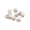 Rondelle Brass Rhinestone Spacer Beads FS-WG29681-63-1