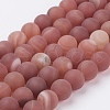 Natural Striped Red Agate Bead Strands G-J372-04-8mm-1