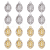 SUPERFINDINGS 20Pcs 2 Colors Alloy Micro Pave Cubic Zirconia Pendants FIND-FH0008-96-1