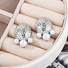 304 Stainless Steel Oval Stud Earrings EJEW-A119-04P-3