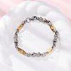 201 Stainless Steel Byzantine Chain Bracelets BJEW-B078-170GP-1