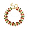 Brass Micro Pave Cubic Zirconia Link Bracelets for Women BJEW-D342-05G-4