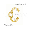 Ring Shape Stainless Steel Open Cuff Rings for Women WX5290-1-3