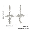 Fashionable Brass Clear Cubic Zirconia Double Snake with Wing Hoop Earrings IC7778-1-3