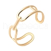 304 Stainless Steel Hollow Oval Cuff Bangles for Women BJEW-U032-01G-2
