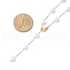 304 Stainless Steel and ABS Imitation Pearl Chain Necklaces NJEW-JN05266-6