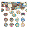   48Pcs 8 Colors Alloy Printed Pendants FIND-PH0021-12-7