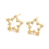 Rack Plating Brass Cubic Zirconia Star Stud Earrings EJEW-K245-46G-1