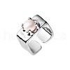 Mother's Day Jewellery Rhodium Plated 925 Sterling Silver Cuff Rings WG13BF8-03-2