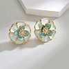 304 Stainless Steel Enamel Stud Earrings EJEW-M095-08G-4