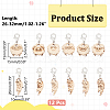 12Pcs 12 Style Cat & Sheep Wood Pendant Stitch Markers HJEW-AB00655-2