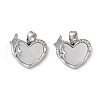 Brass & Shell & Clear Cubic Zirconia Charms KK-G497-16P-1