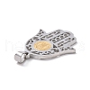 304 Stainless Steel Hamsa Hand/Hand of Miriam with Virgin Mary Pendants STAS-L012-A02P-3