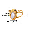Retro Royal Style 304 Stainless Steel Imitation Pearl Cuff Rings FS-WG343E9-01-3