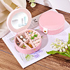 Round PU Leather & Plastic Jewelry Set Storage Box CON-TAC0014-06B-7