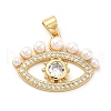 Brass Micro Pave Clear Cubic Zirconia Pendants KK-M235-12G-1