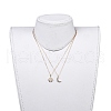 Brass Micro Pave Cubic Zirconia Pendant Necklace Sets NJEW-JN02671-4