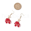 Star Glass Seed Beads Dangle Earrings EJEW-MZ00428-02-3