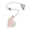 Natural Rose Quartz Pointed Dowsing Pendulums G-K338-13P-03-1