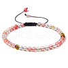 Adjustable Women's Watermelon Stone Glass Beaded Bracelet CN3407-1-1