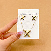 304 Stainless Steel Pendant Necklaces & Stud Earrings Sets FS-WGEB5F1-24-1