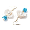 Shell Glass Dangle Earrings EJEW-MZ00424-03-4