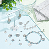  50Pcs 5 Styles 304 & 201 Stainless Steel Flat Round Tag Charms STAS-NB0001-93-5