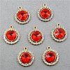 Golden Alloy Rhinestone Pendants RB-TAC0001-02A-1