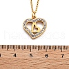 304 Stainless Steel Crystal Rhinestone Heart Pendant Cable Chain Necklaces for Women NJEW-Z056-01C-G-5