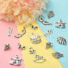 100Pcs 10 Style Tibetan Style Alloy Pendants TIBEP-CJ0001-83-6