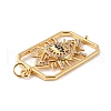 Brass Micro Pave Cubic Zirconia Pendants ZIRC-P092-034G-RS-4