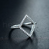 Rhombus 925 Sterling Silver Micro Pave Clear Cubic Zirconia Finger Rings for Women FS-WGB12EE-02-2