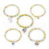 5Pcs Alloy Bees Charm Bracelets BJEW-JB11729-2