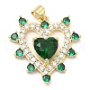 Rack Plating Brass Micro Pave Cubic Zirconia Pendants KK-A185-14G-1