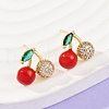 Brass Micro Pave Cubic Zirconia Stud Earrings EJEW-F895-27A-01G-3