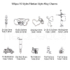100pcs 10 Styles Tibetan Style Alloy Pendants TIBEP-CJ0001-44-2