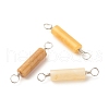 Natural Topaz Jade Connector Charms PALLOY-JF01574-05-1