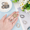 WADORN 12Pcs 3 Styles Alloy Spring Gate Rings FIND-WR0008-94-3
