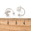 S999 Sterling Silver Stud Earrings for Women EJEW-K303-04S-5